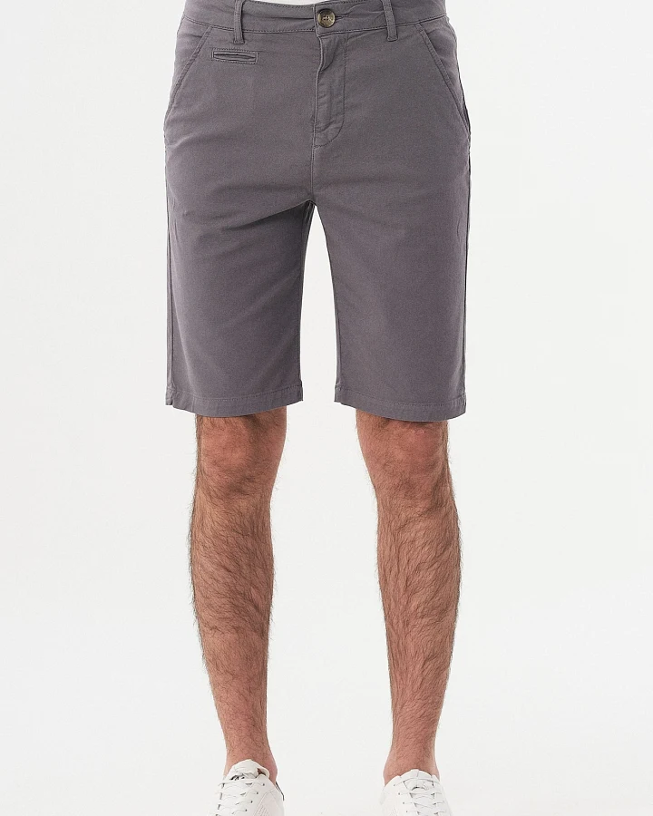 ORGANICATION Herren vegan Skinny Chino-Shorts Dunkelgrau