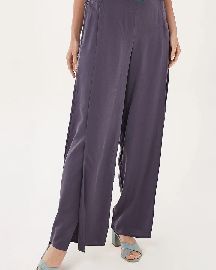 ORGANICATION Damen vegan Hose Mit Split Dunkelgrau
