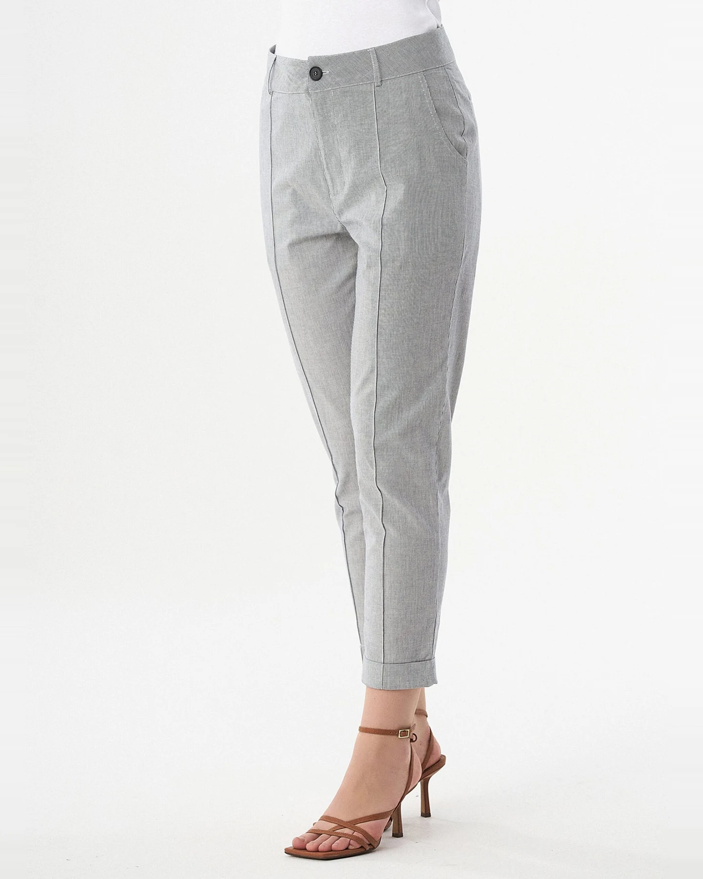 ORGANICATION Damen vegan Tapered Hose Hellgrau – Ansicht 2
