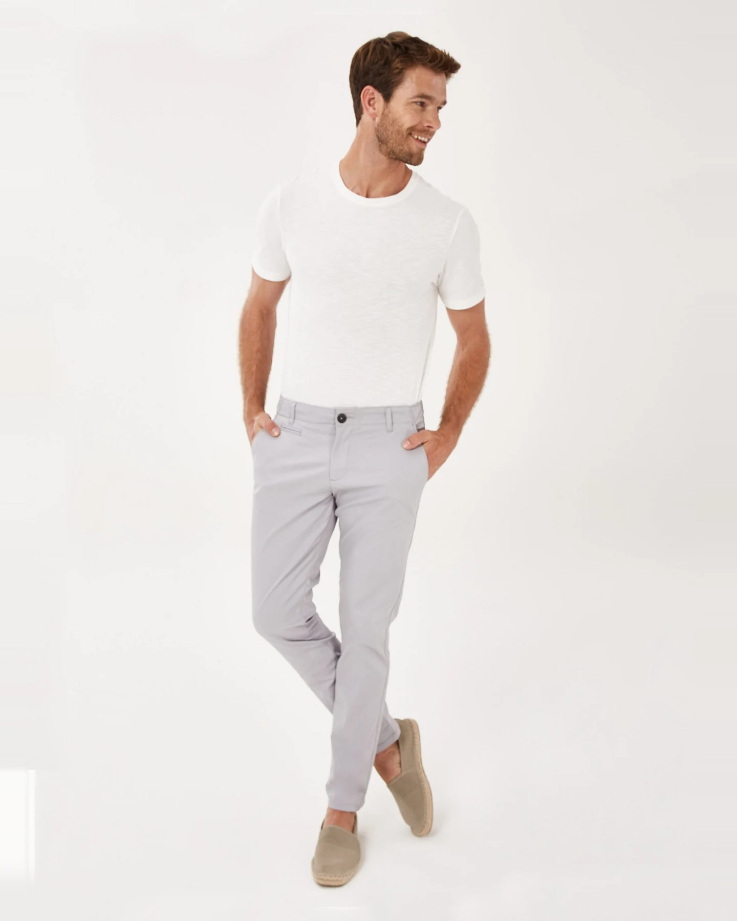 ORGANICATION Herren vegan Chino Hose Lichtgrijs – Ansicht 2