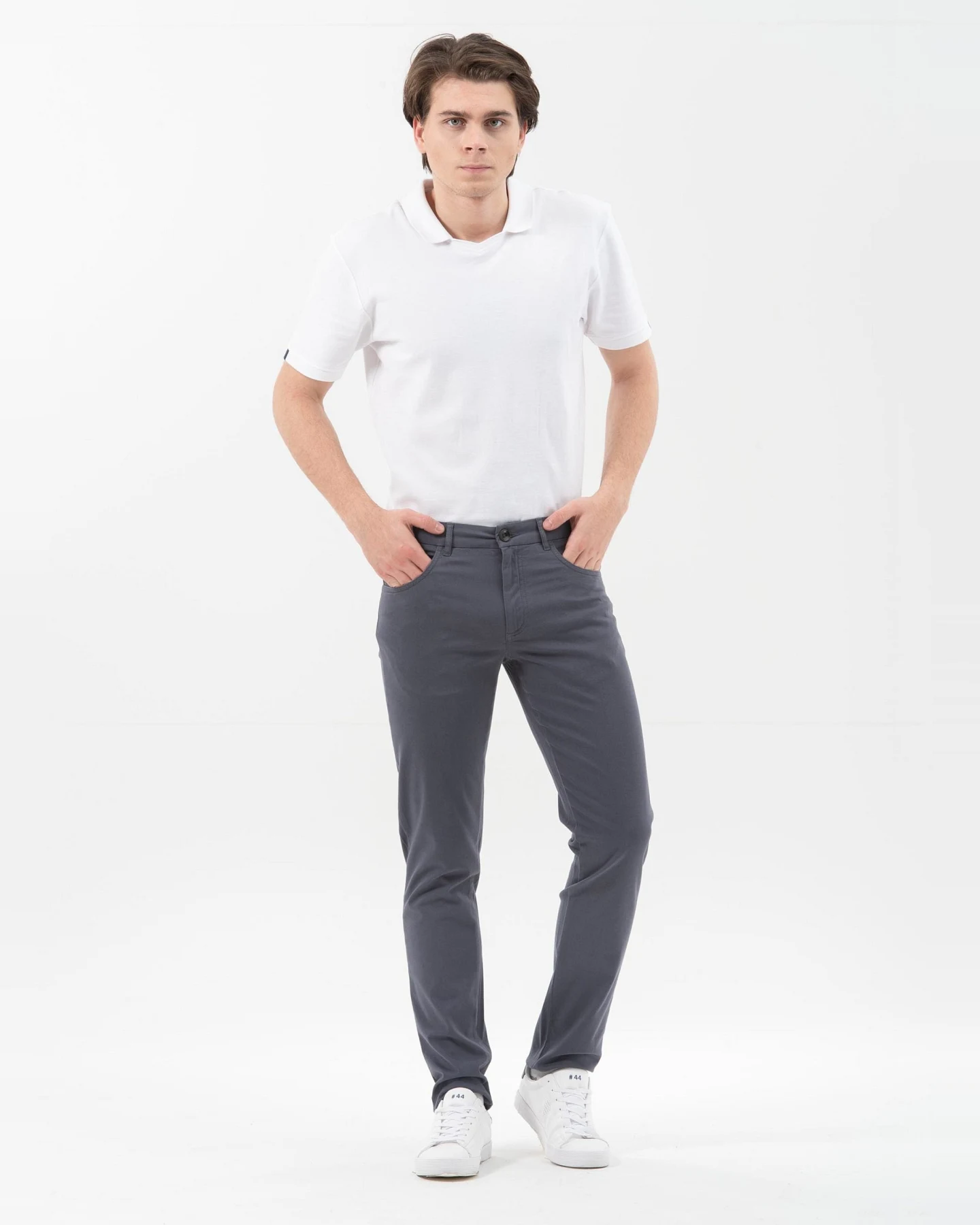 ORGANICATION Herren vegan Slim Fit Hose Dunkelgrau – Ansicht 2