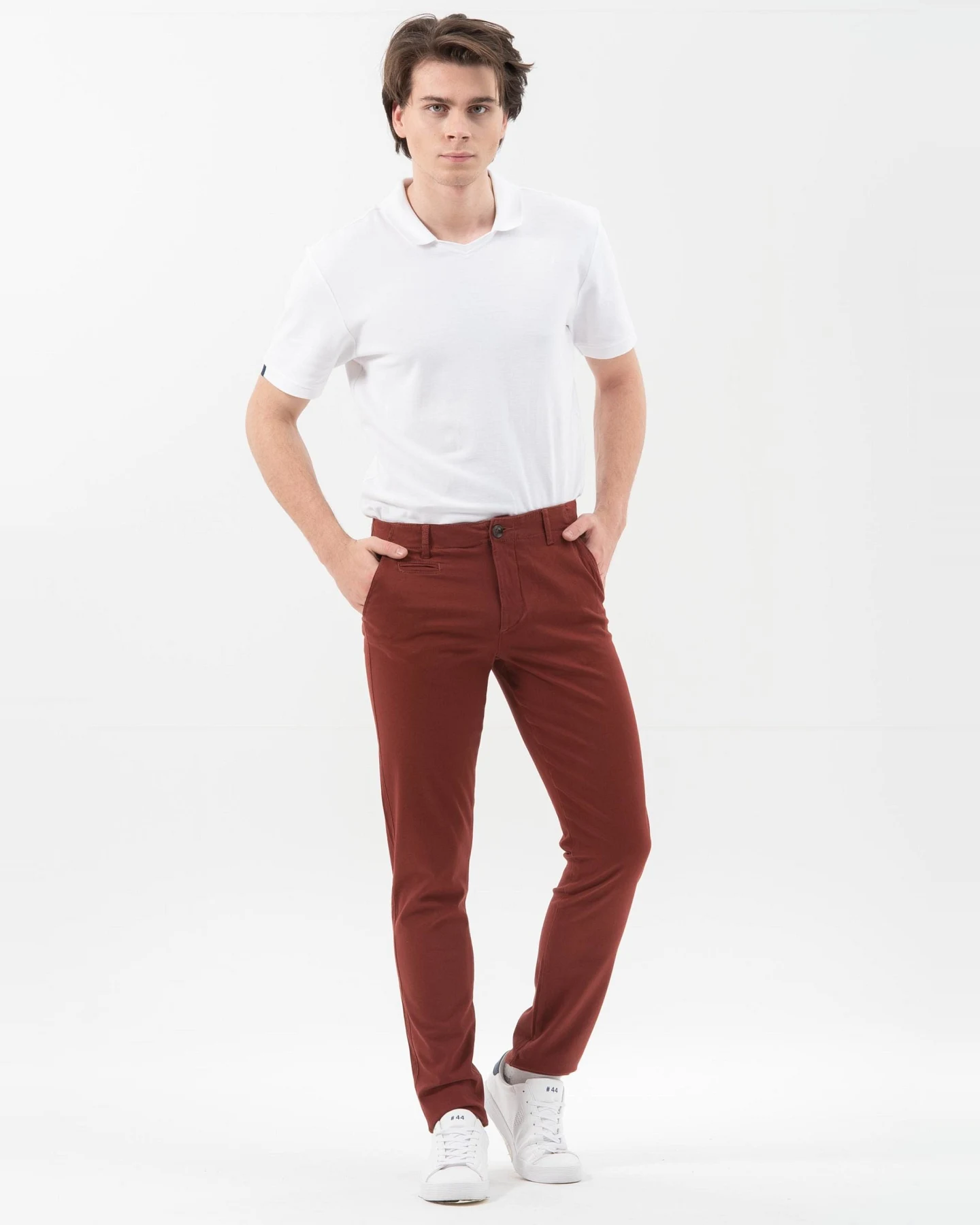 ORGANICATION Herren vegan Slim Chino Hose Braun – Ansicht 2