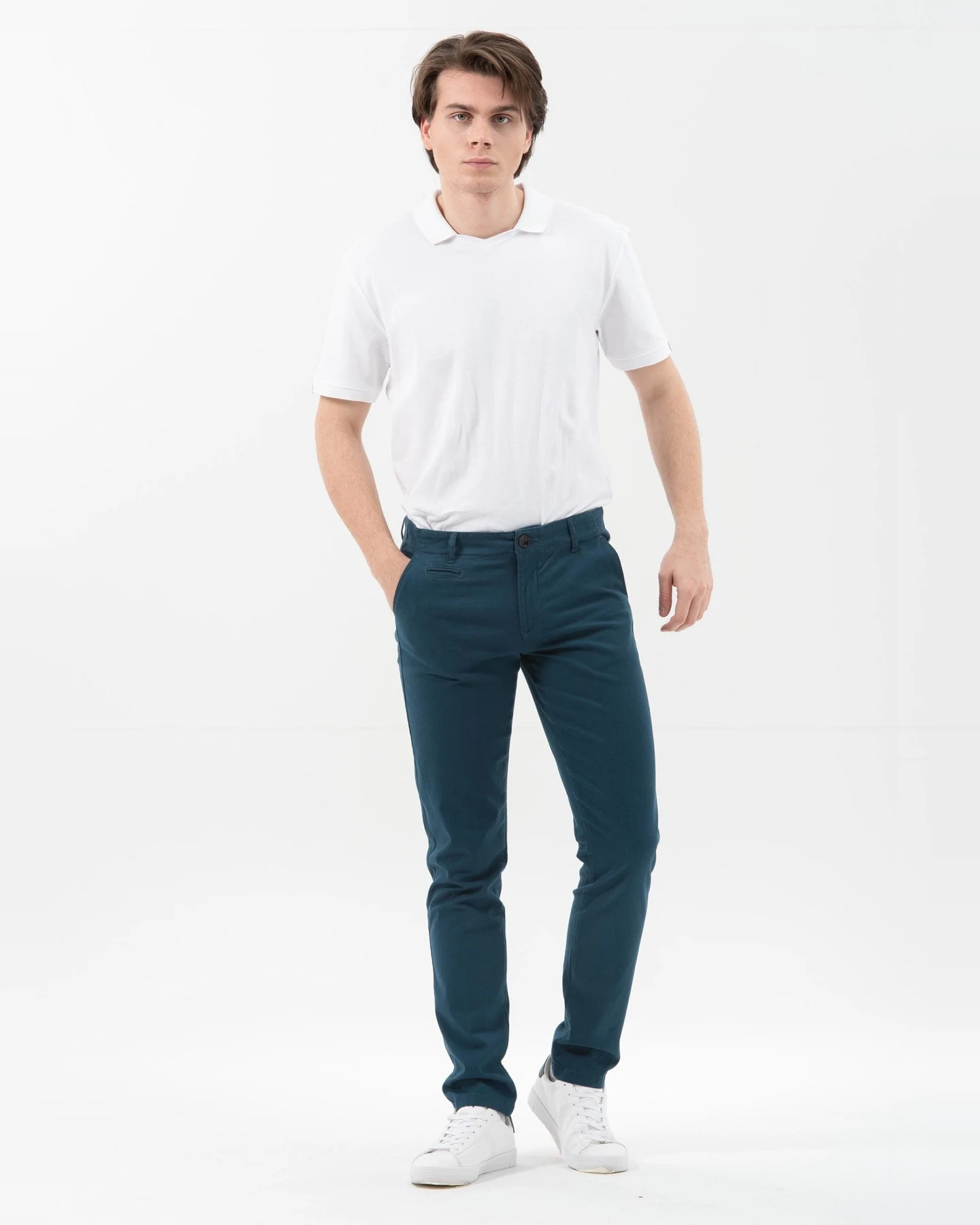 ORGANICATION Herren vegan Slim Chino Hose Navy – Ansicht 2