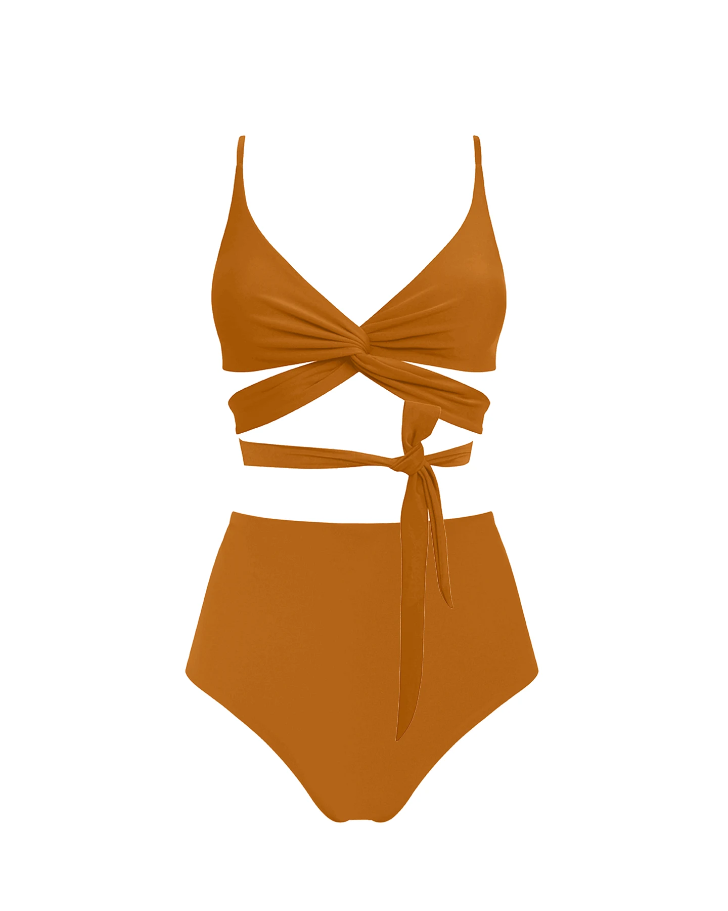 Anekdot Damen vegan Bikini-Set Lin + Core High Ocker – Ansicht 2