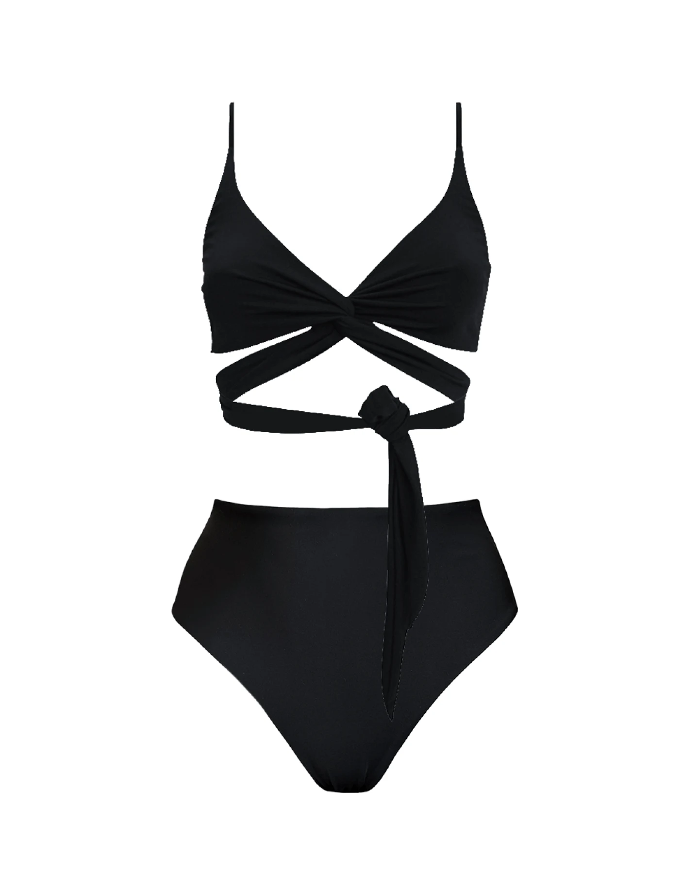 Anekdot Damen vegan Lin + Skyline High Bikini Schwarz – Ansicht 2