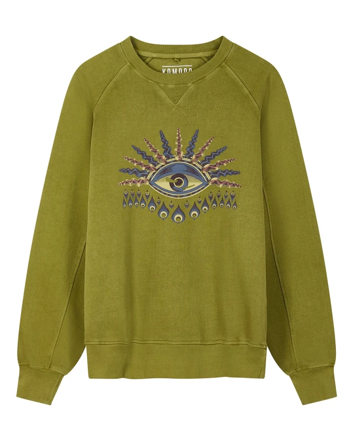 KOMODO Herren vegan Anton Komodo Eye Sweatshirt Grün