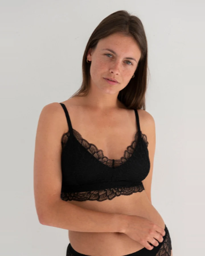 Savara Intimates Damen vegan Bralette Willow Schwarz