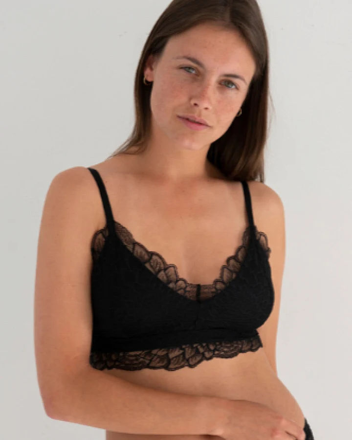 Savara Intimates Damen vegan Bralette Willow Schwarz