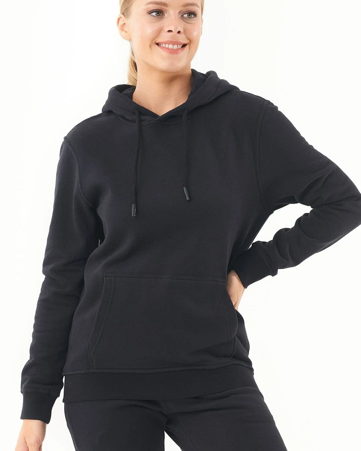 ORGANICATION Damen vegan Soft-Touch-Hoodie Schwarz