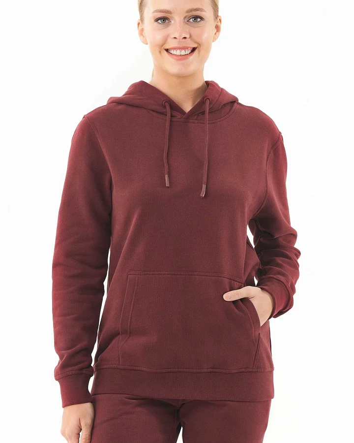 ORGANICATION Damen vegan Soft-Touch-Hoodie Burgund