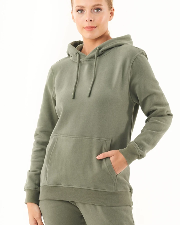 ORGANICATION Damen vegan Soft-Touch-Hoodie Oliv