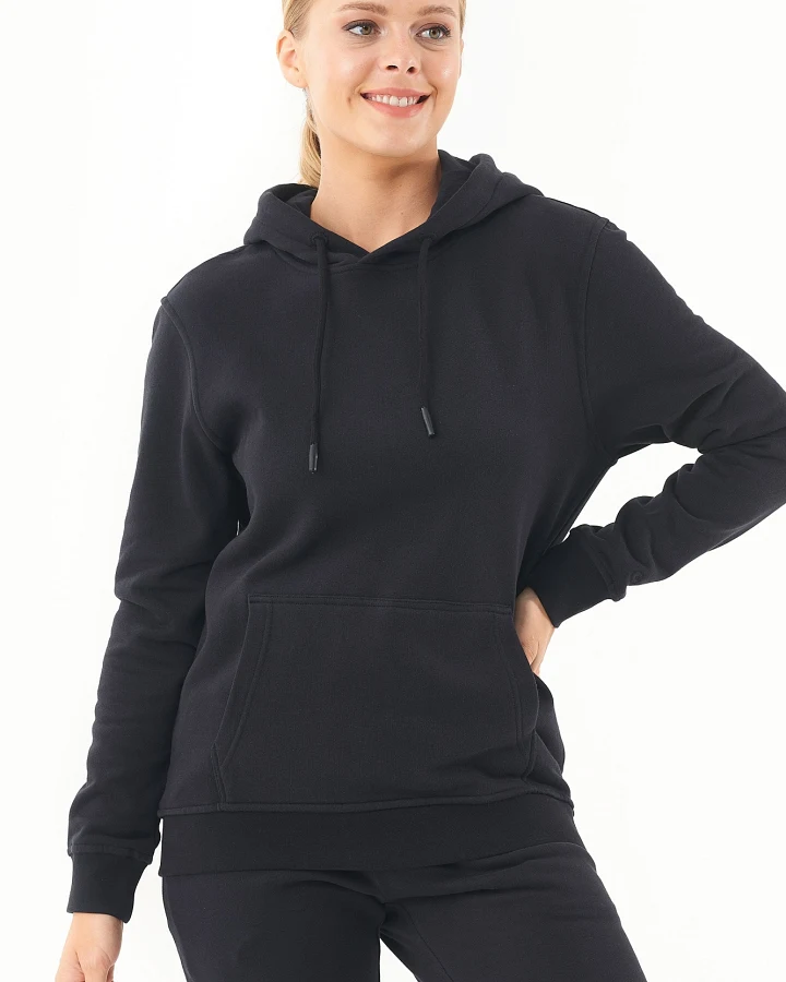 ORGANICATION Damen vegan Soft-Touch Hoodie Mit Reißverschluss Schwarz