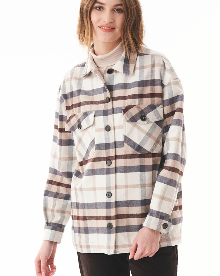ORGANICATION Damen vegan Overshirt Bio-Baumwollflanell Mehrfarbig