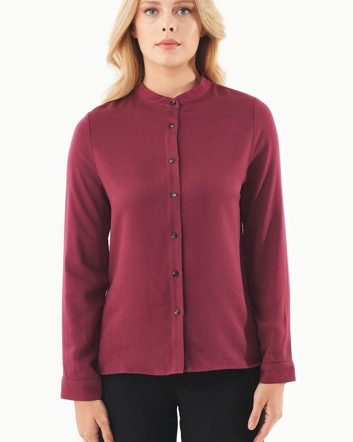 ORGANICATION Damen vegan Bluse Ecovero Wein