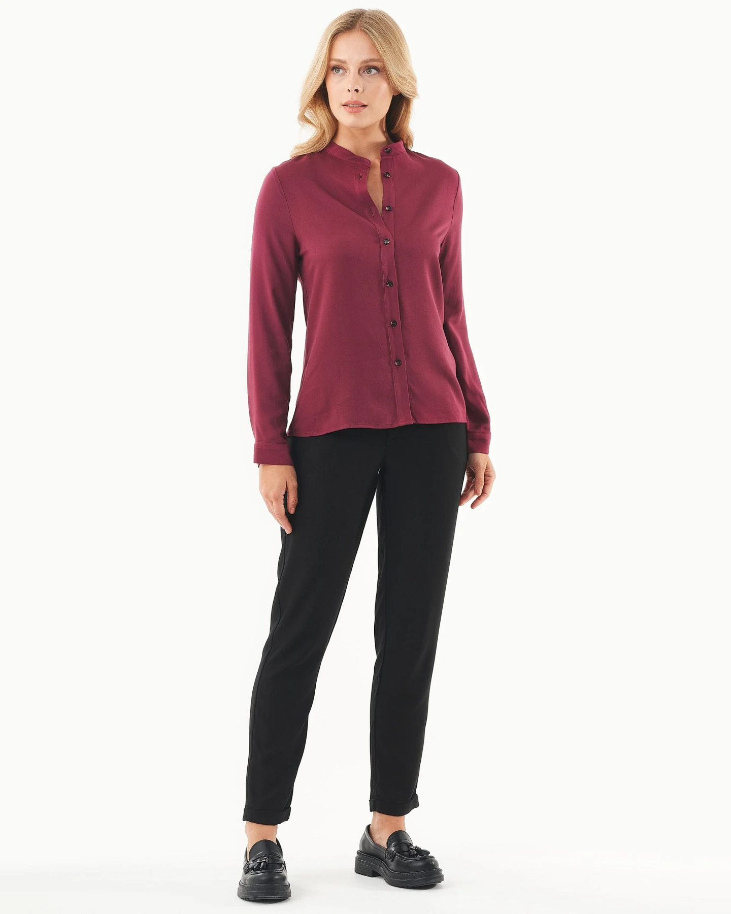 ORGANICATION Damen vegan Bluse Ecovero Wein – Ansicht 2