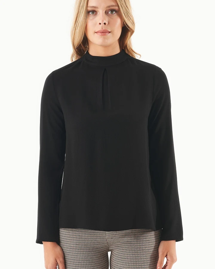ORGANICATION Damen vegan Bluse Ecovero Schwarz