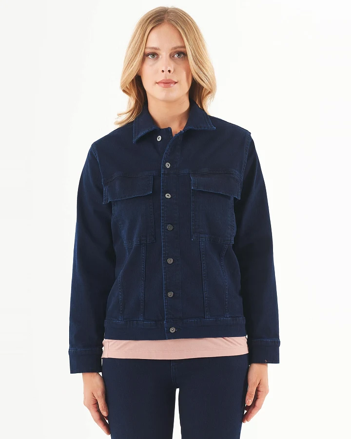 ORGANICATION Damen vegan Jeansjacke Aus Bio-Baumwolle Dunkelblau