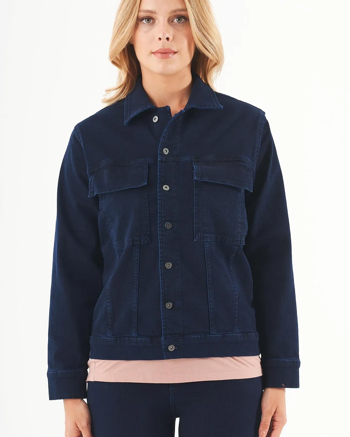 ORGANICATION Damen vegan Jeansjacke Aus Bio-Baumwolle Dunkelblau