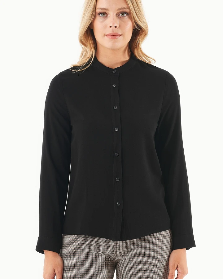 ORGANICATION Damen vegan Bluse Ecovero Schwarz