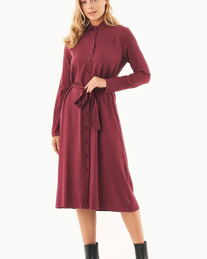 ORGANICATION Damen vegan Hemdkleid Ecovero Wein