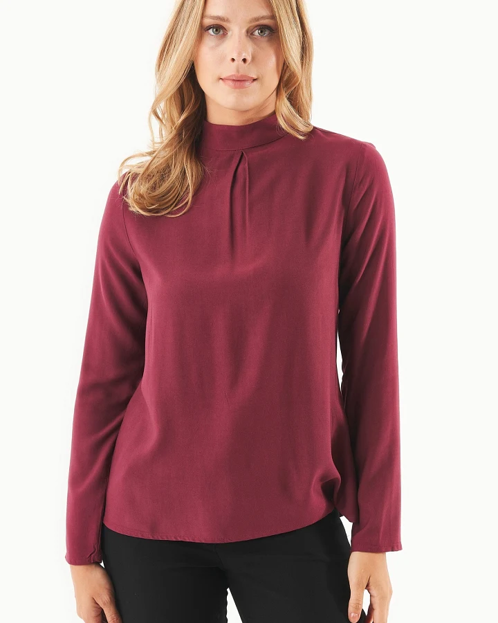 ORGANICATION Damen vegan Bluse Ecovero Wein
