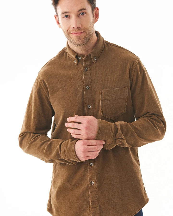 ORGANICATION Herren vegan Kordhemd Camel