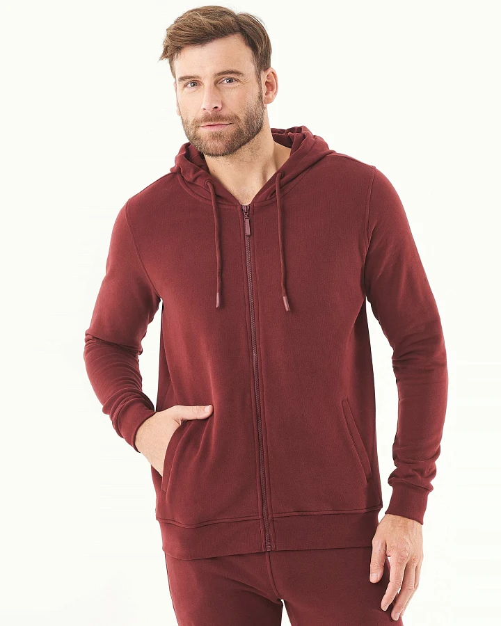ORGANICATION Herren vegan Sweatjacke Soft Touch Bordeaux