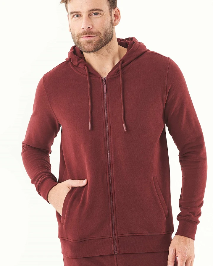 ORGANICATION Herren vegan Sweatjacke Soft Touch Bordeaux