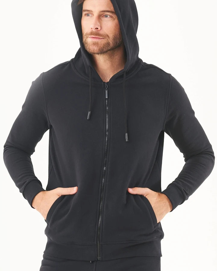 ORGANICATION Herren vegan Sweatjacke Soft Touch Schwarz