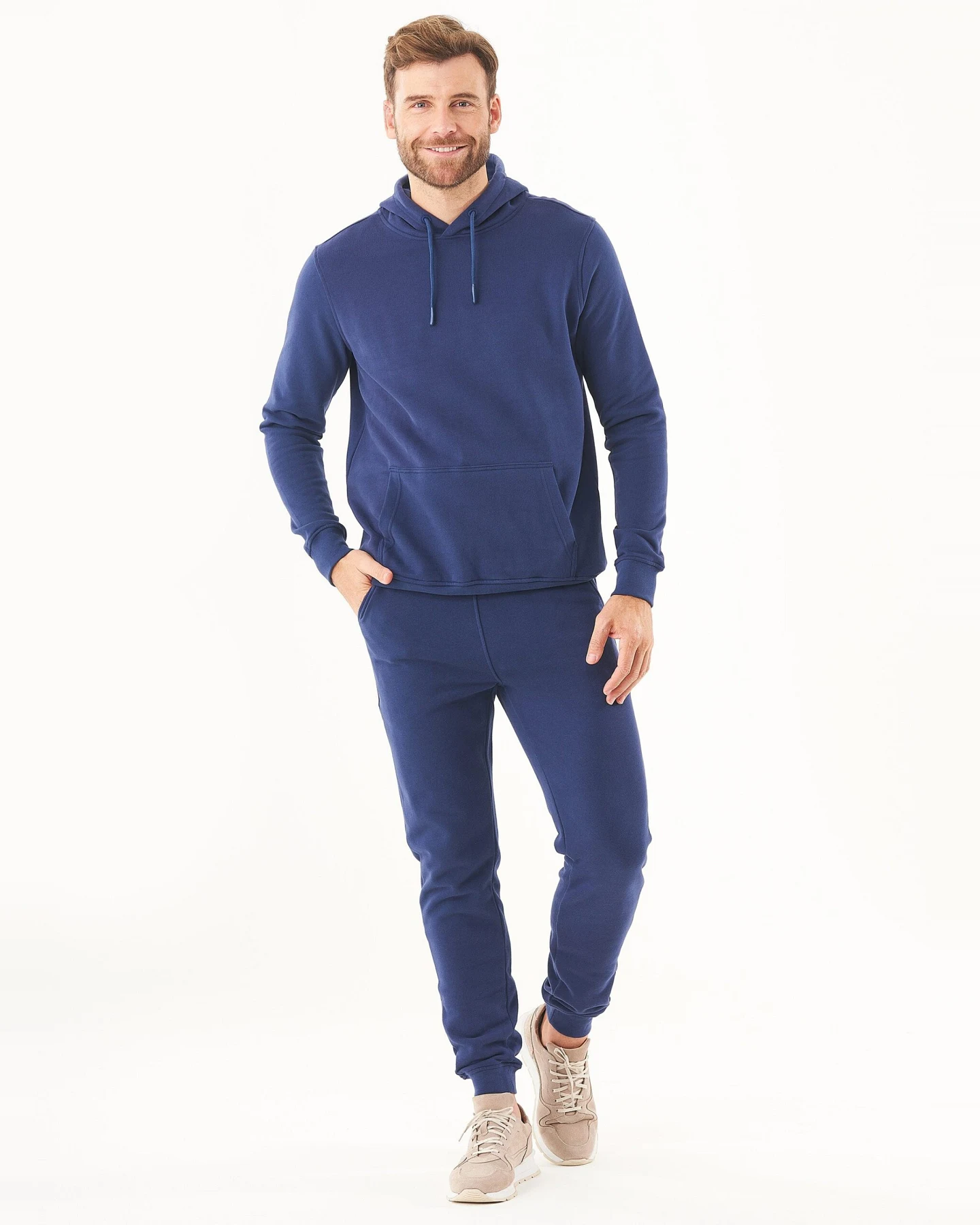 ORGANICATION Herren vegan Kapuzenpullover Soft Touch Navy – Ansicht 2