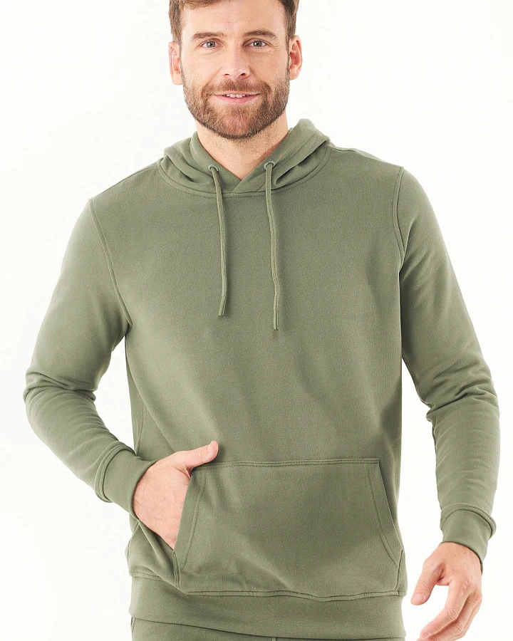 ORGANICATION Herren vegan Kapuzenpullover Soft Touch Mid Olive