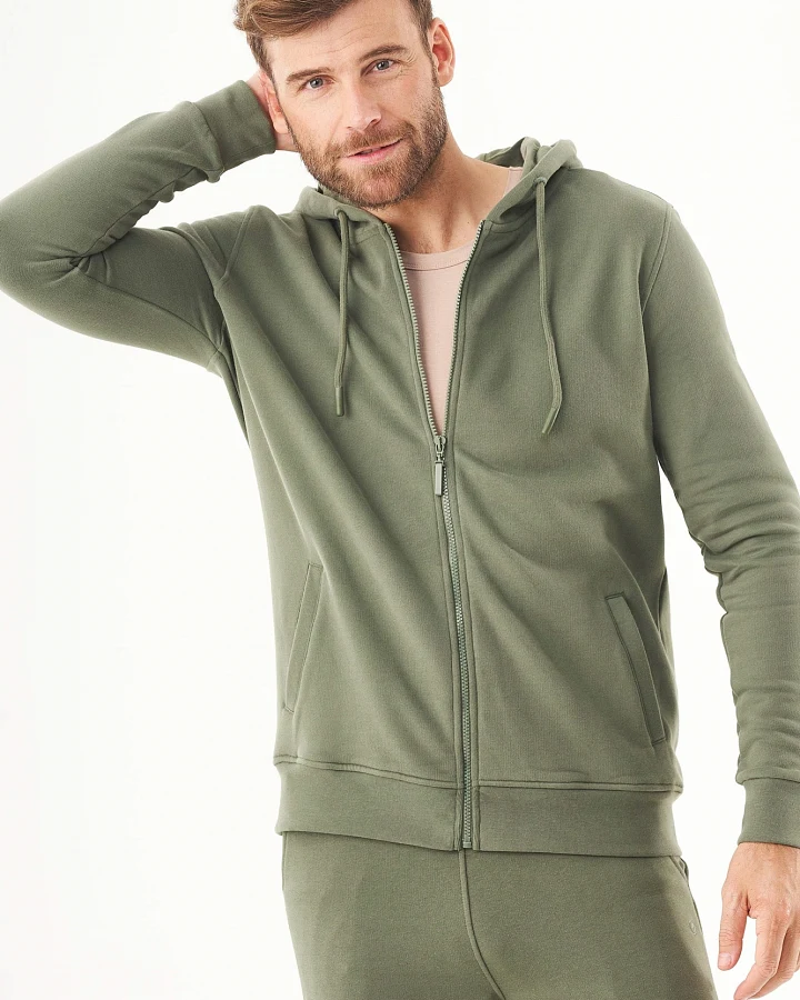 ORGANICATION Herren vegan Sweatjacke Soft Touch Mid Olive