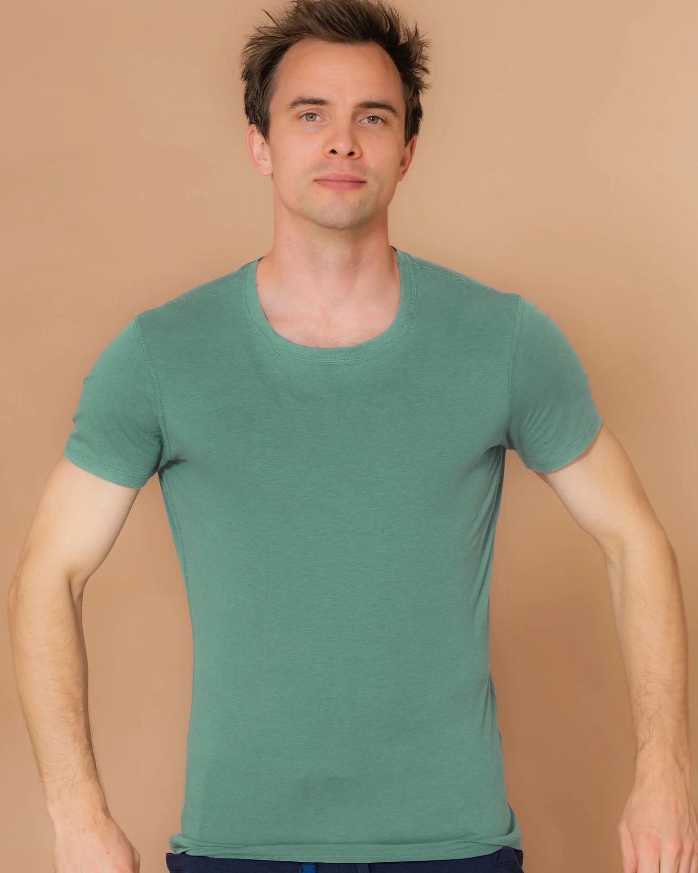 nice to meet me Herren vegan Sport Top Tencel Matcha – Ansicht 2