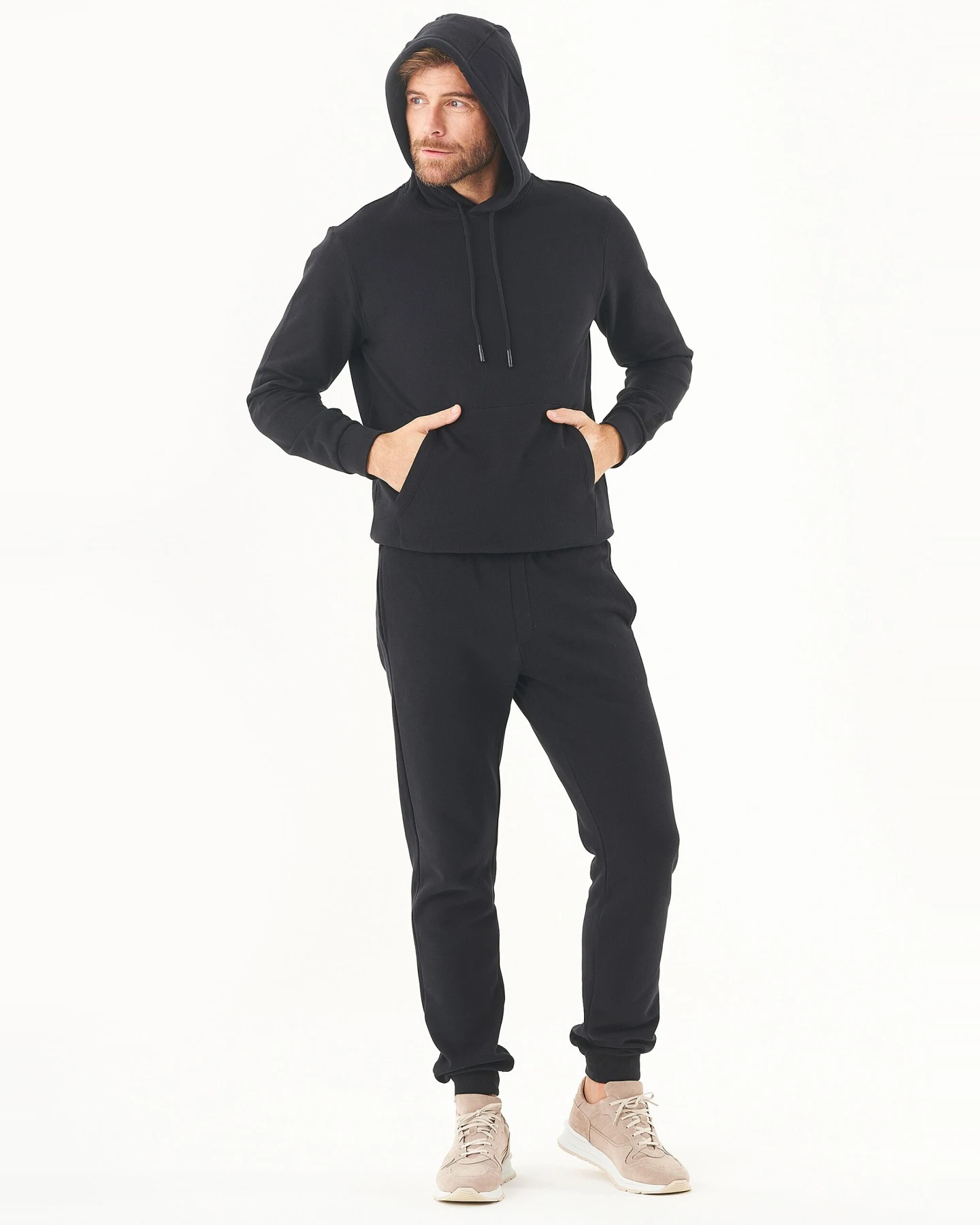 ORGANICATION Herren vegan Kapuzenpullover Hoolden Schwarz – Ansicht 2