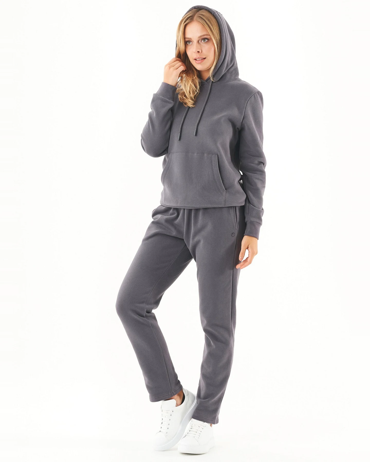 ORGANICATION Damen vegan Kapuzenpullover Haree Shadow – Ansicht 2