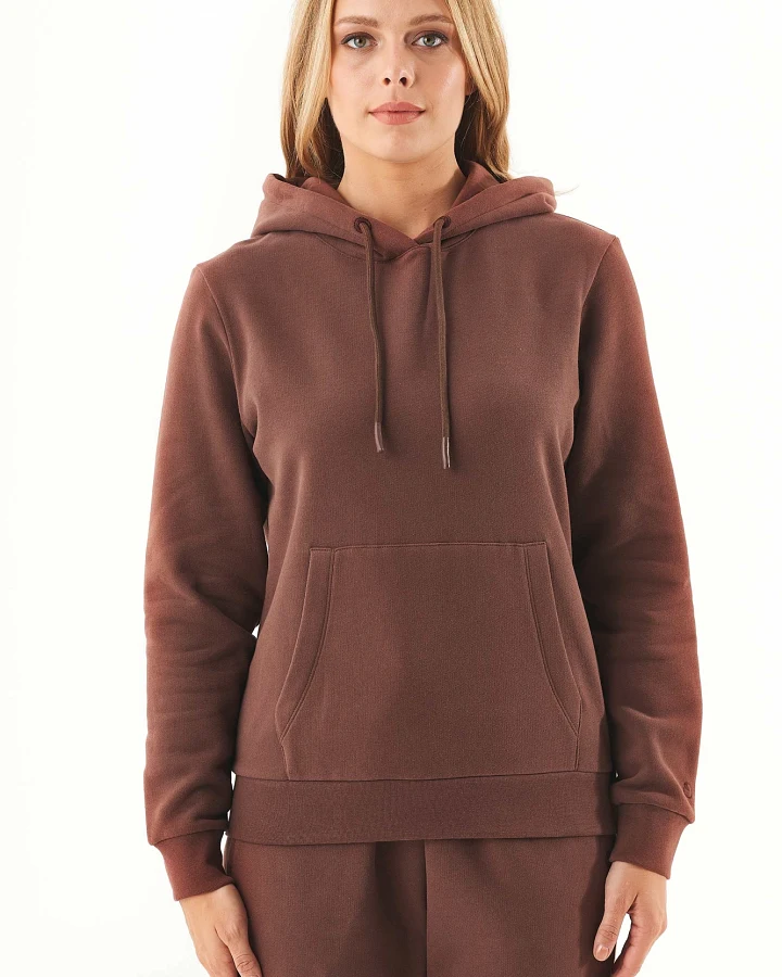 ORGANICATION Damen vegan Hoodie Haree Kaffee