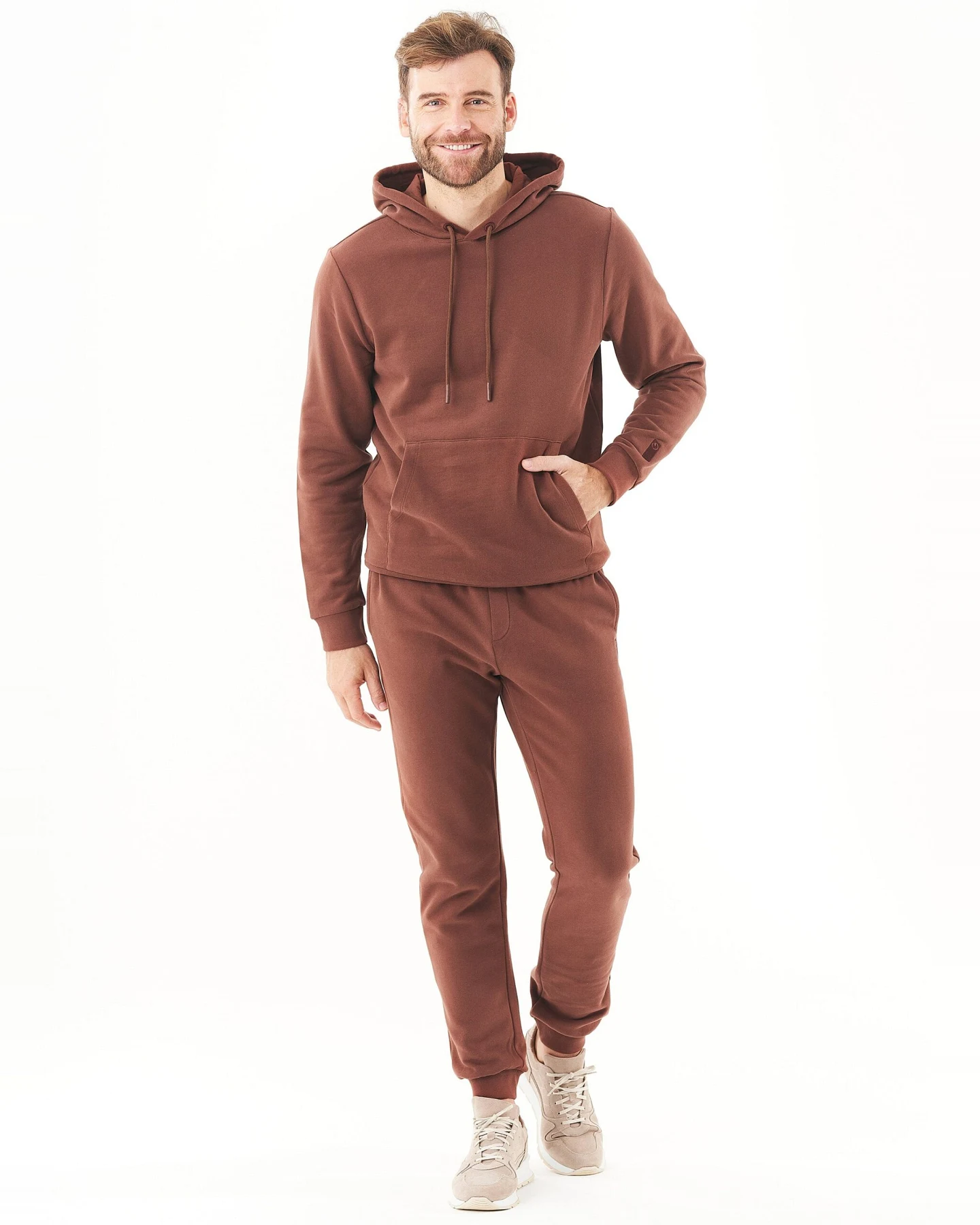 ORGANICATION Herren vegan Hoodie Hoolden Kaffee – Ansicht 2