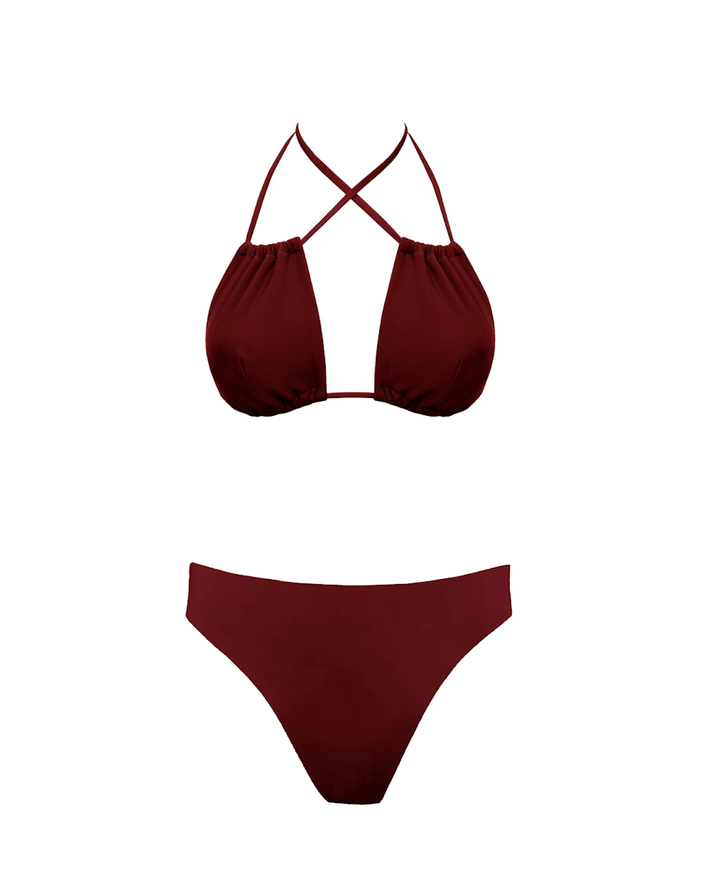 Anekdot Damen vegan Bikini Low Versatile + Skyline Slim Merlot – Ansicht 2