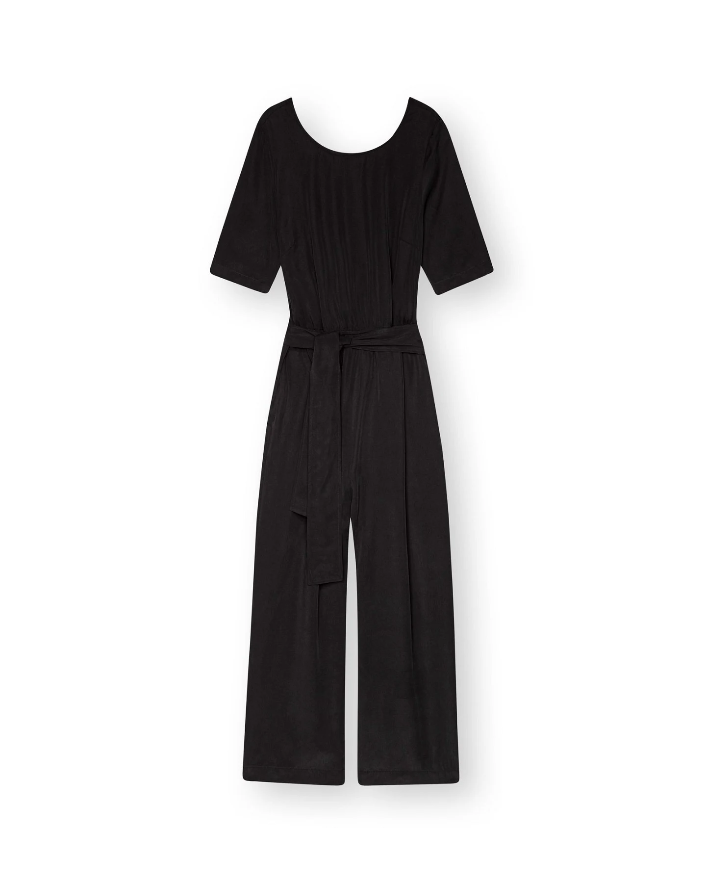 LOVJOI Damen vegan Jumpsuit Staine Halbarm Schwarz – Ansicht 2