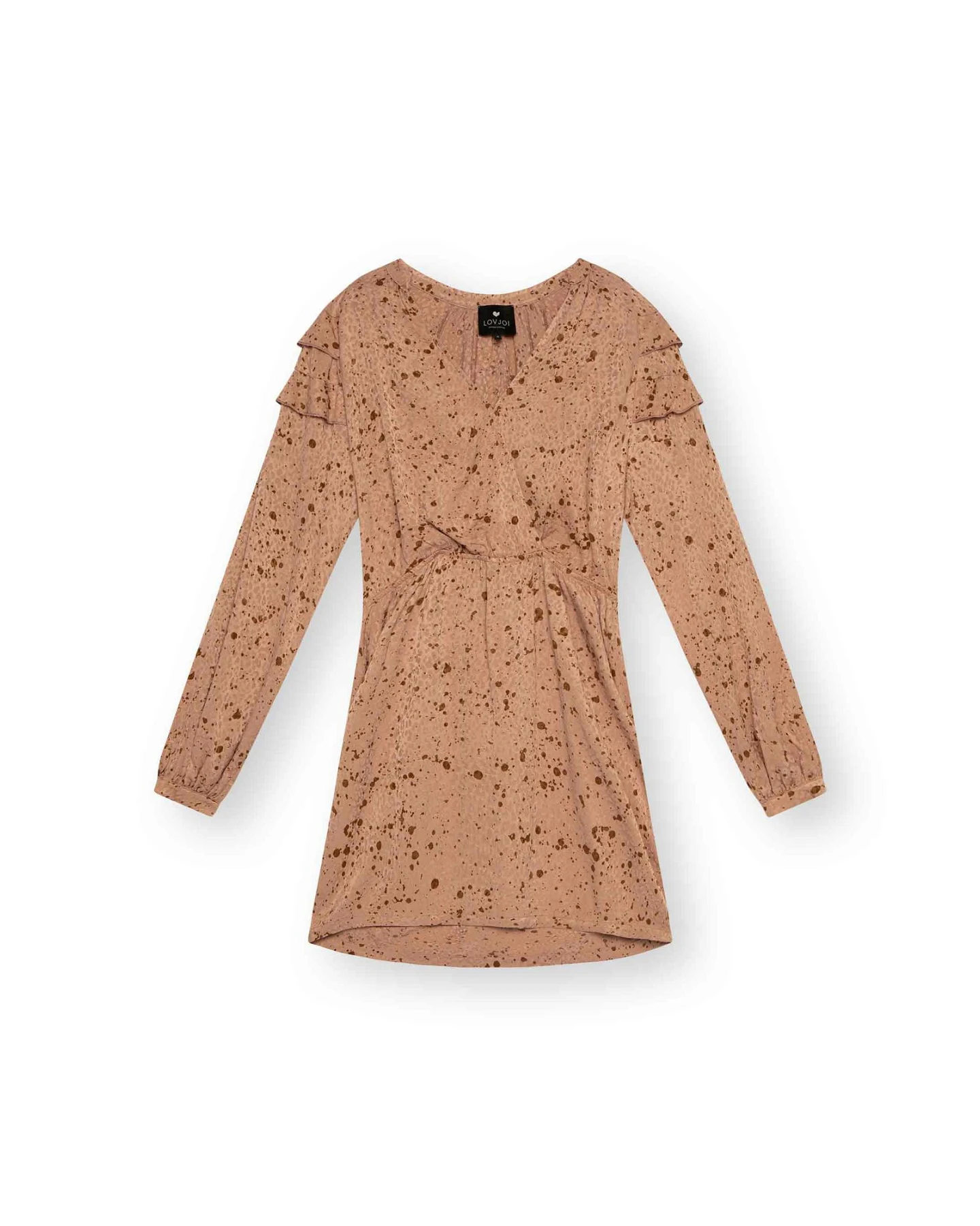 LOVJOI Damen vegan Kleid Friedi Rosewood Spots – Ansicht 2
