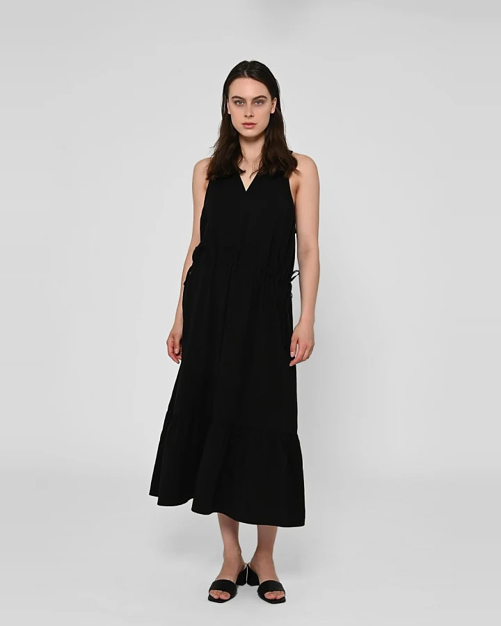 LOVJOI Damen vegan Maxikleid Ramaria Schwarz