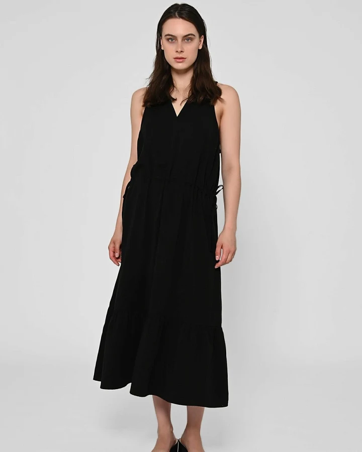 LOVJOI Damen vegan Maxikleid Ramaria Schwarz