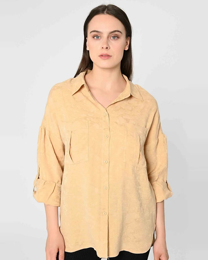 LOVJOI Damen vegan Bluse Mantari Brownsugar