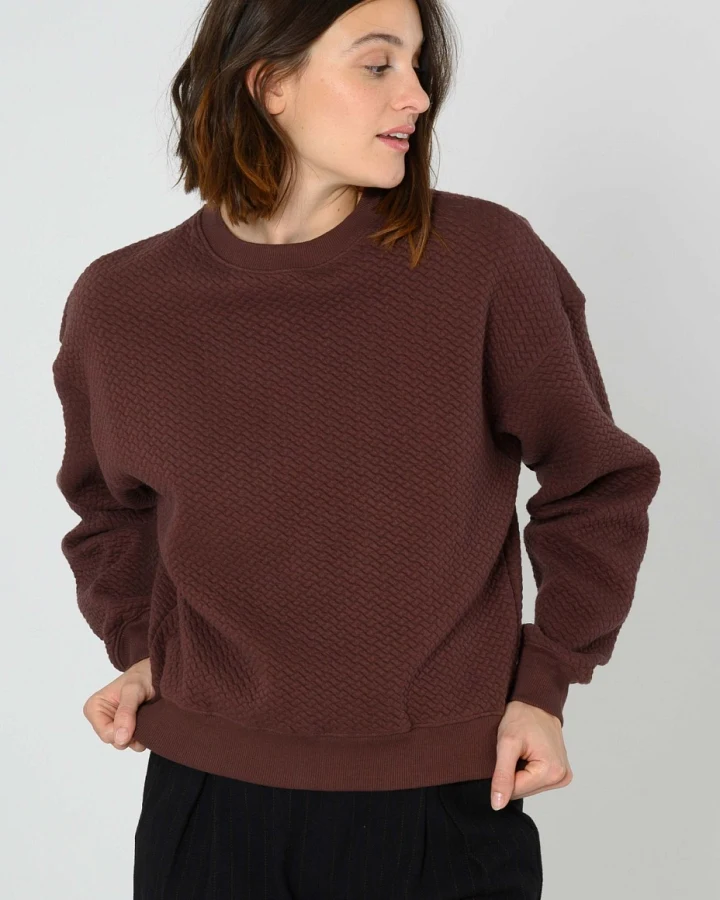 ThokkThokk Damen vegan Sweater Structured Deepmahogany