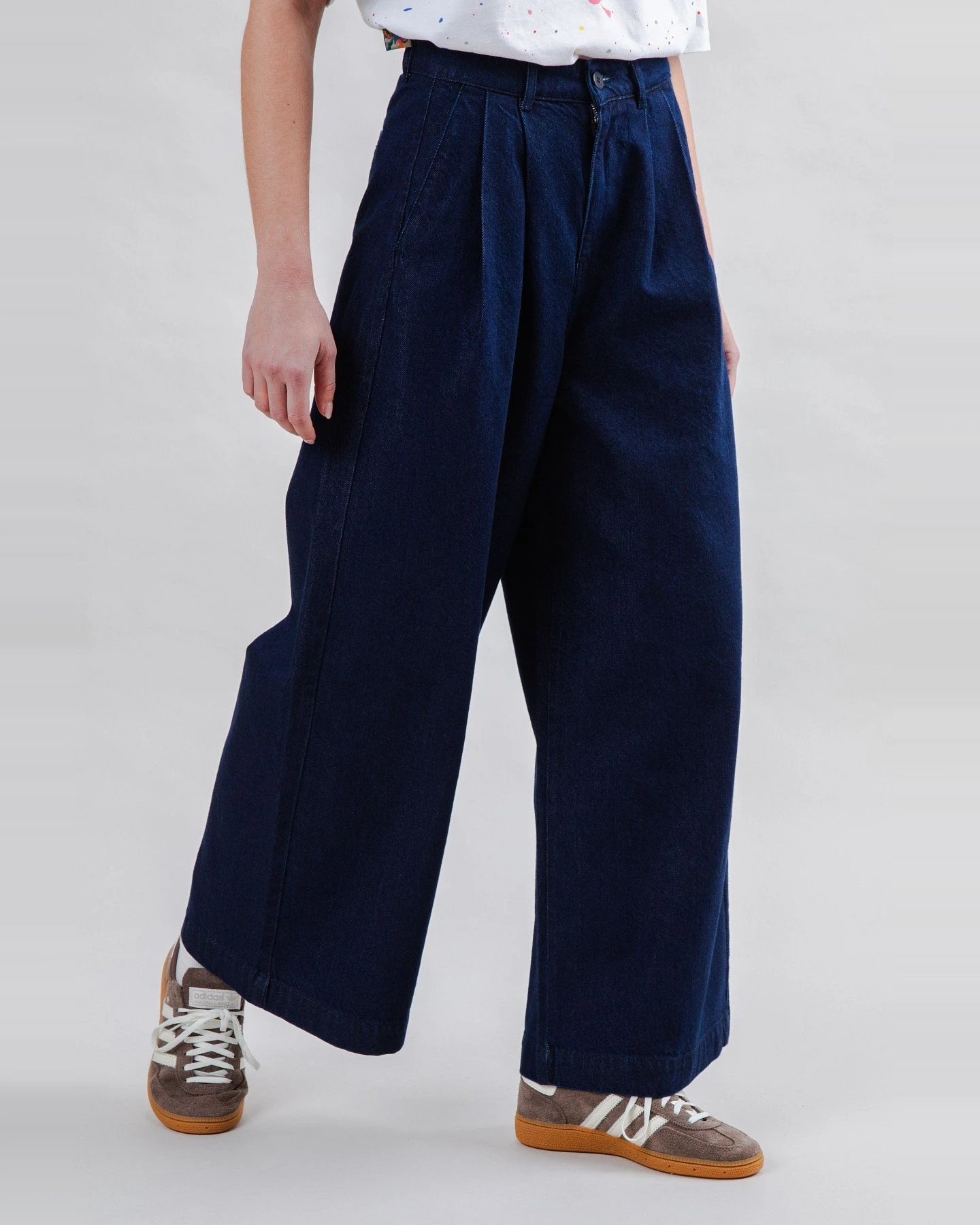 Hose Wide Leg Pleated Blau – Ansicht 2