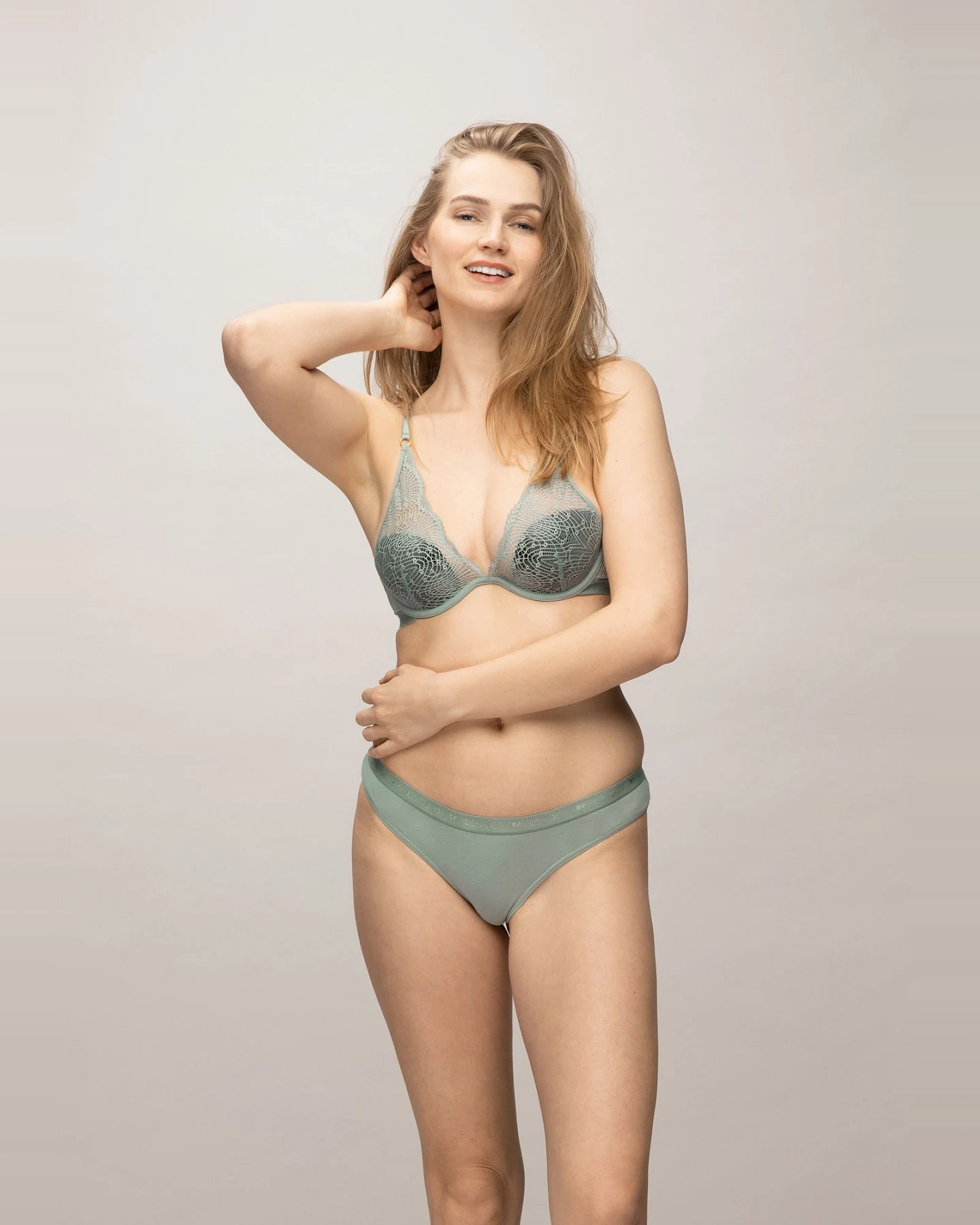 LOVJOI Damen vegan Bh Silber Lave Wein Cool Grün – Ansicht 2