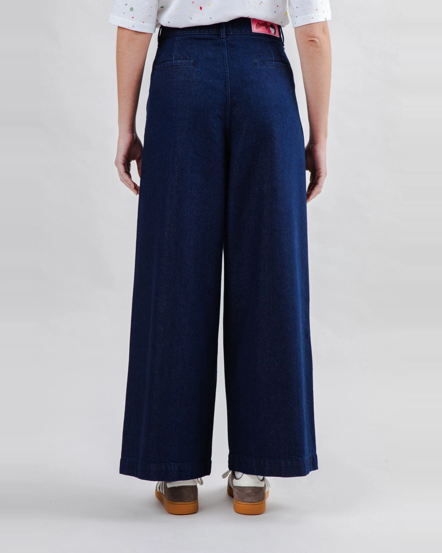 Hose Wide Leg Pleated Blau – Ansicht 3