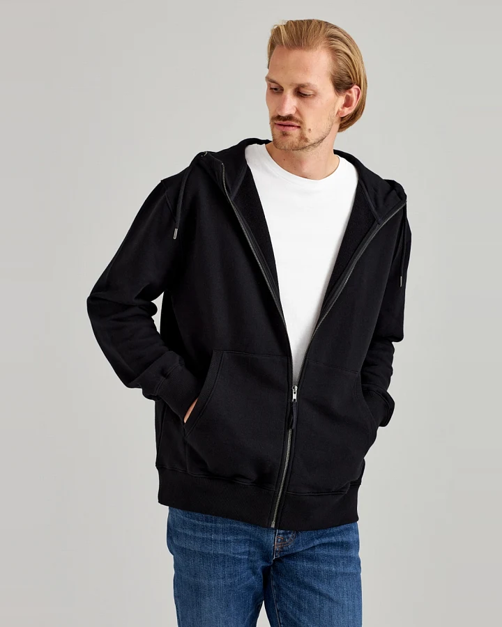 ThokkThokk Herren vegan Zip Hoodie Schwarz