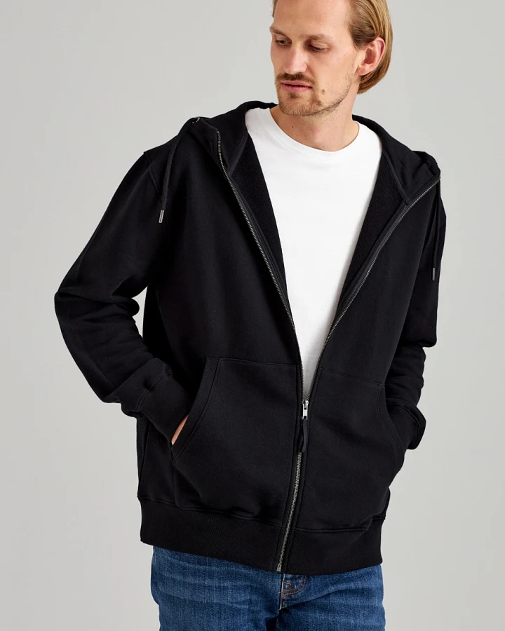 ThokkThokk Herren vegan Zip Hoodie Schwarz