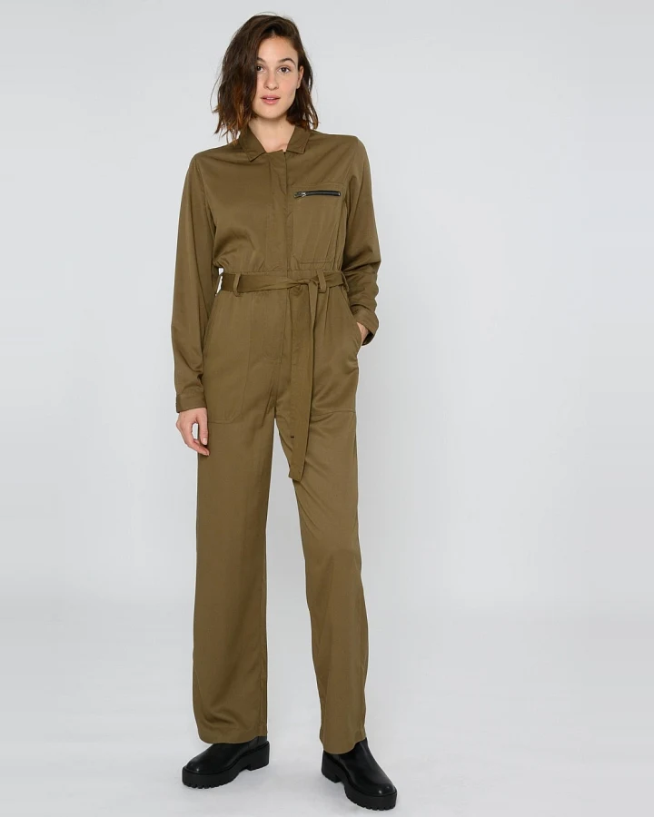 ThokkThokk Damen vegan Jumpsuit Dunkel-Olive